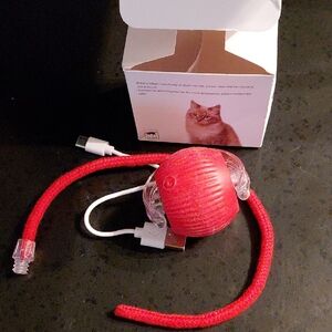 Vibrant Red Cat Toy with USB Charging